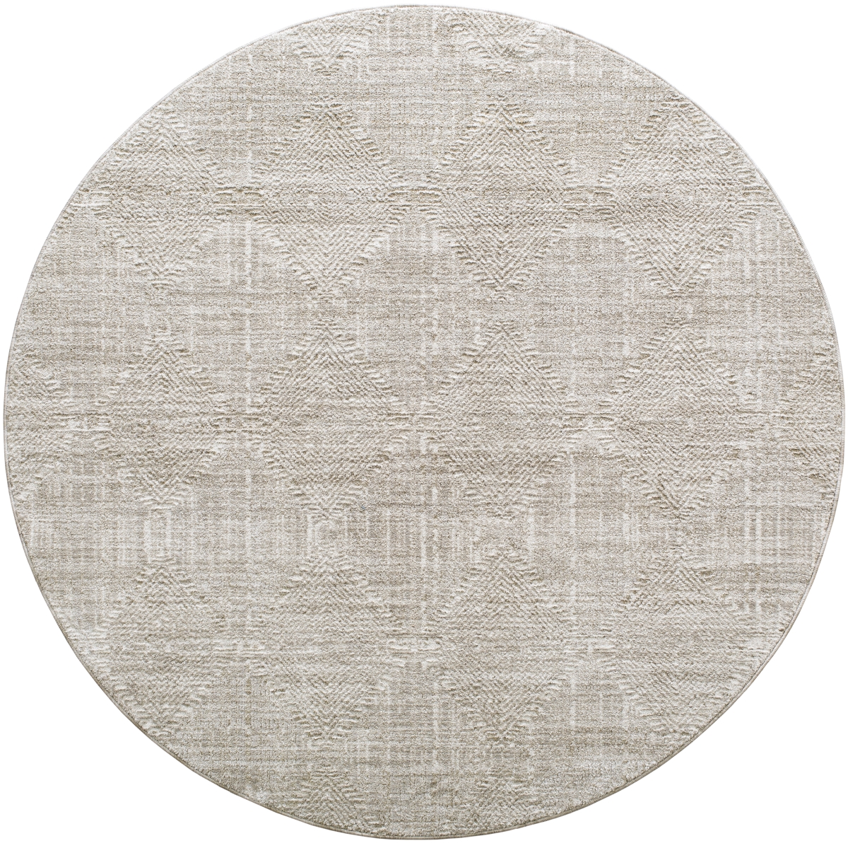 MPC2313-53RD 5 ft. 3 in. x 5 ft. 3 in. Masterpiece Machine Woven Round Rug, Light Gray, Cream & Medium Gray