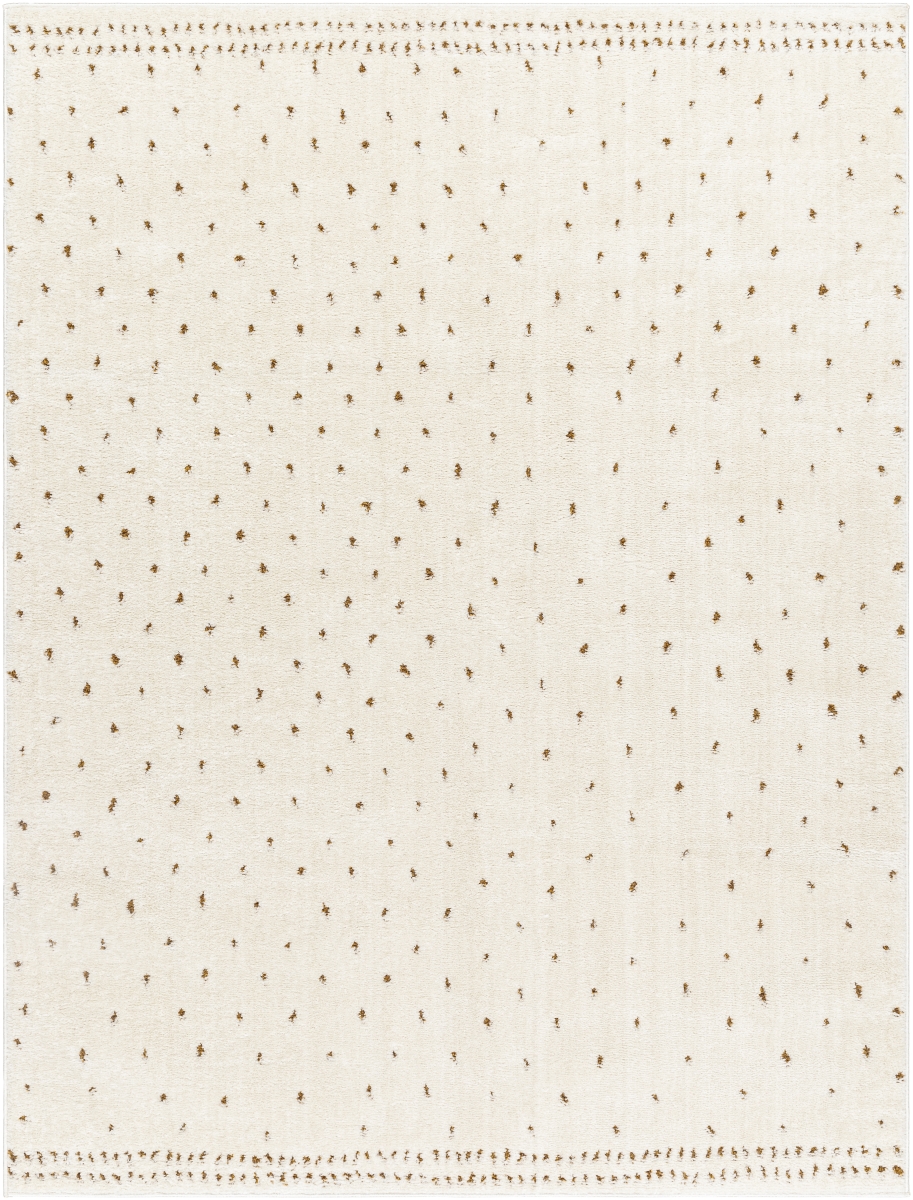 FEU2315-679 6 ft. 7 in. x 9 ft. Freud Machine Woven Rectangle Area Rug, Ivory & Brown