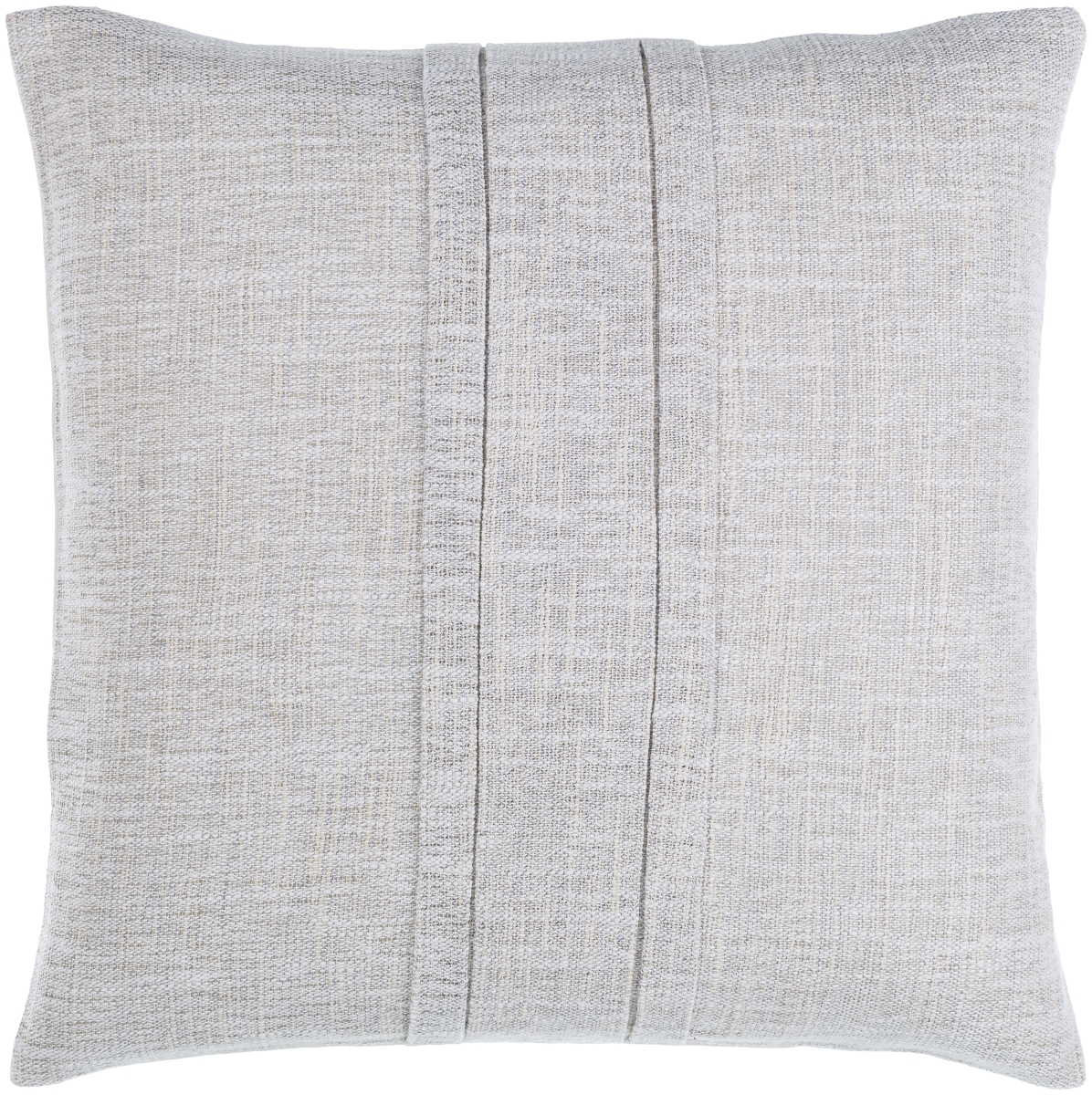 PAC002-2020D 20 x 20 in. Pleated Cotton PAC-002 Square Down-Filled Accent Pillow - Light Gray, Ash & Off-White