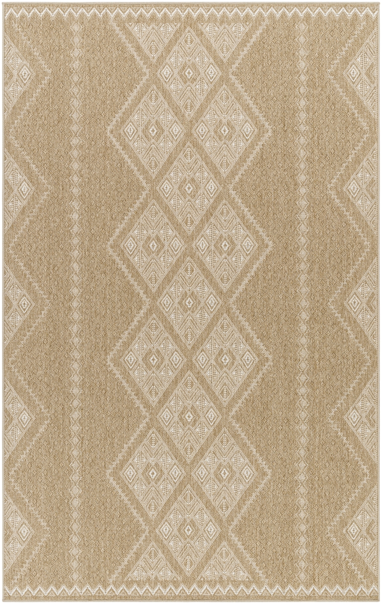 PMB2314-71010 7 ft. 10 in. x 10 ft. Pismo Beach PMB-2314 Machine Woven Rectangle Area Rug, Tan & White
