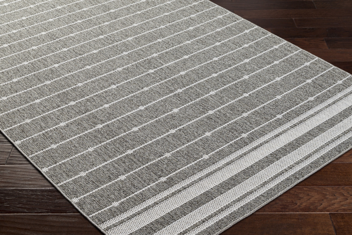 PMB2318-710RD 7 ft. 10 in. x 7 ft. 10 in. Pismo Beach PMB-2318 Machine Woven Round Rug, Tan & White