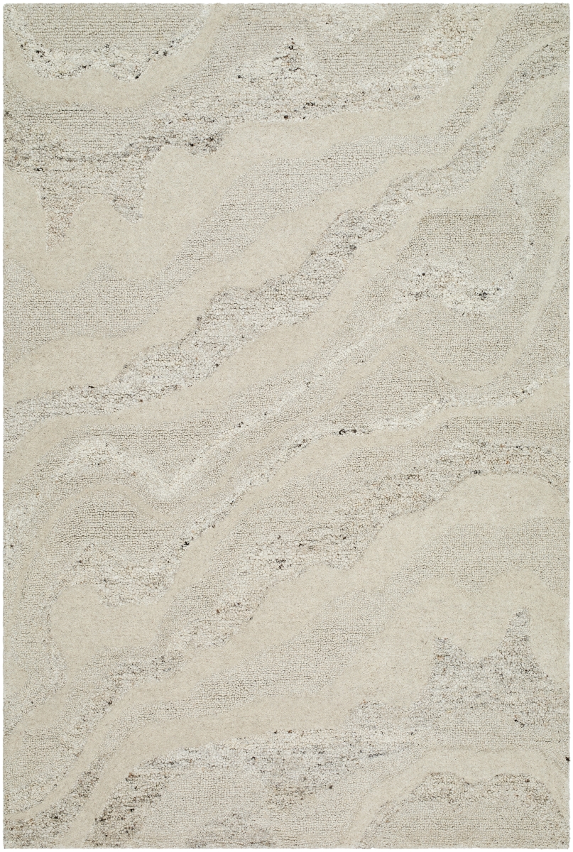 DVN2303-69 6 x 9 ft. Divine Hand Made Rectangle Area Rug - Ash, Metallic & Silver