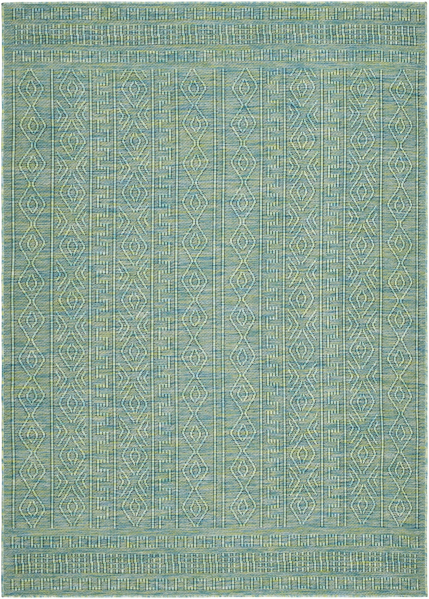 TRC2307-9212 9 ft. 2 in. x 12 ft. Terrace TRC-2307 Machine Woven Rectangle Rug, Dark Green & Green
