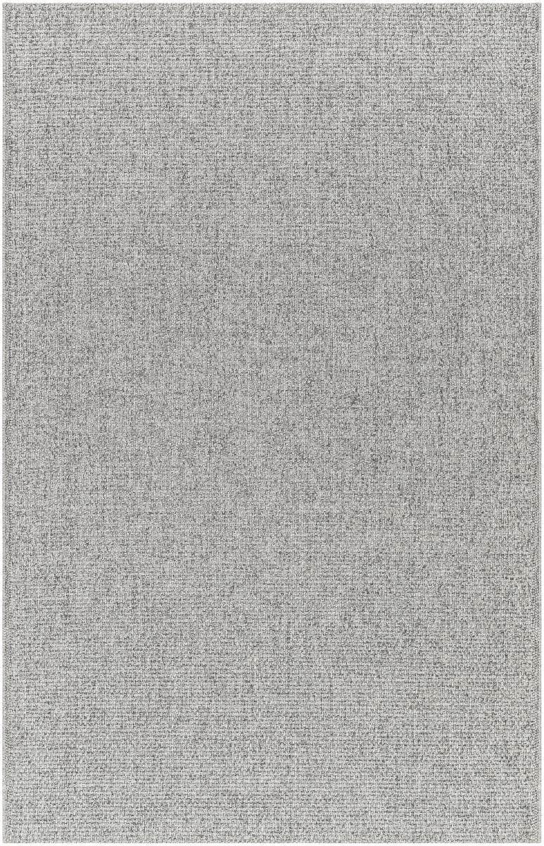 BORD2302-31057 3 ft. 10 in. x 5 ft. 7 in. Birdie Machine Woven Rectangle Area Rug, Silver & Grey
