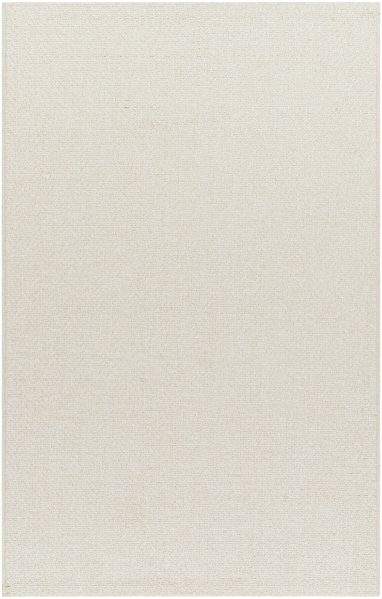 BORD2303-31057 3 ft. 10 in. x 5 ft. 7 in. Birdie Machine Woven Rectangle Area Rug, Light Silver -  Livabliss