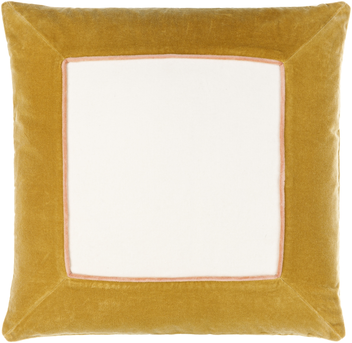 SQA002-2222 22 x 22 in. Squared Accent Square Pillow, Off-White, Copper & Salmon