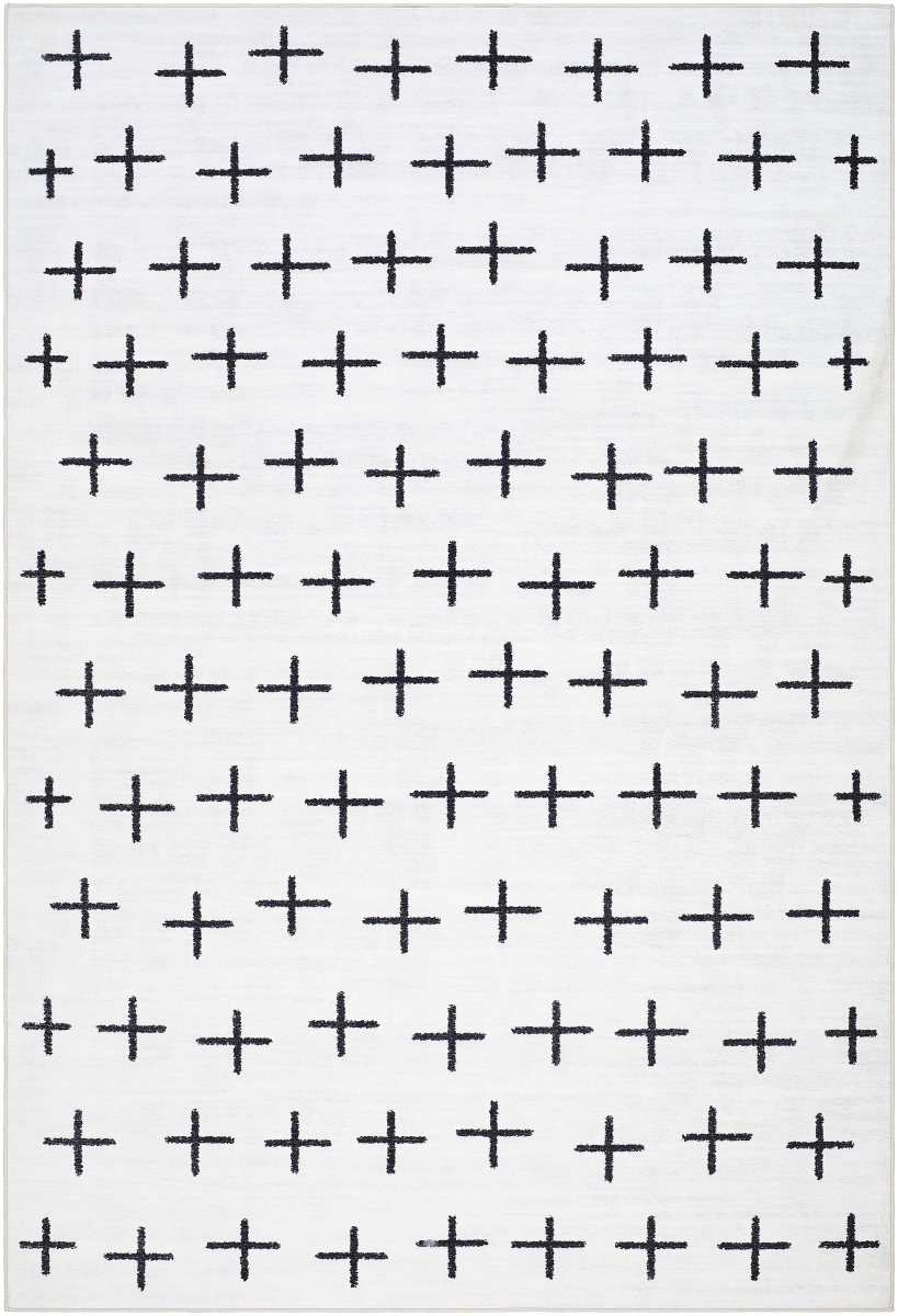 LVB2324-3656 3 ft. 6 in. x 5 ft. 6 in. Lavable Collection LVB-2324 Rectangle Machine Woven Rug - Off-White