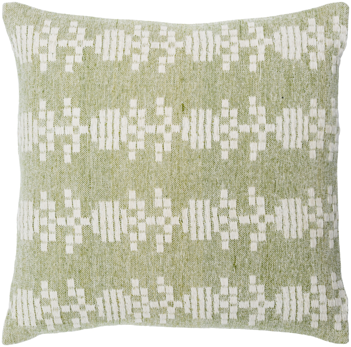 EAR003-2020P 20 x 20 in. Elara Collection EAR-003 Square Accent Pillow - Grass Green, Cream