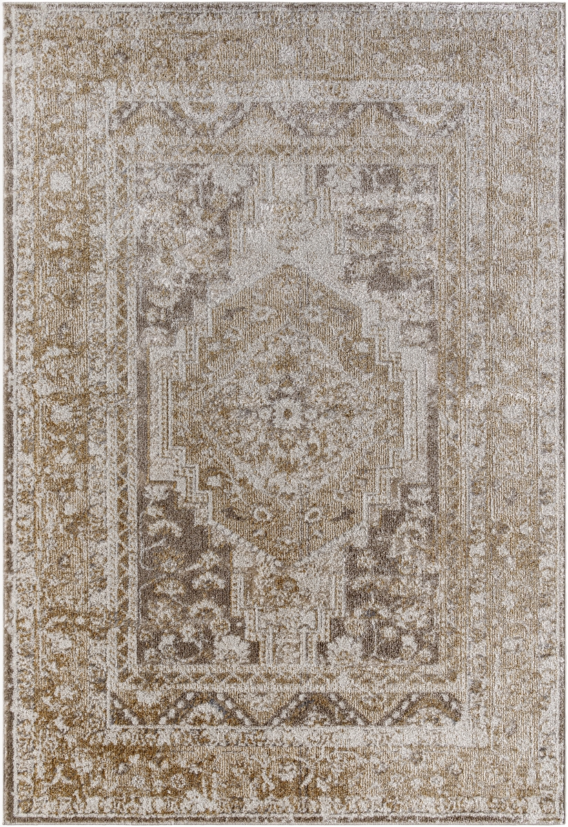MRG2306-537 5 ft.3 in. x 7 ft. Merengue Machine Woven Rectangle Area Rug, Light Brown