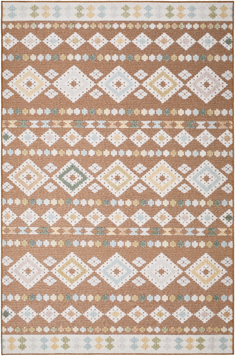 LKD2315-537 5 ft.3 in. x 7 ft. Lakeside Machine Woven Rectangle Area Rug, Rust