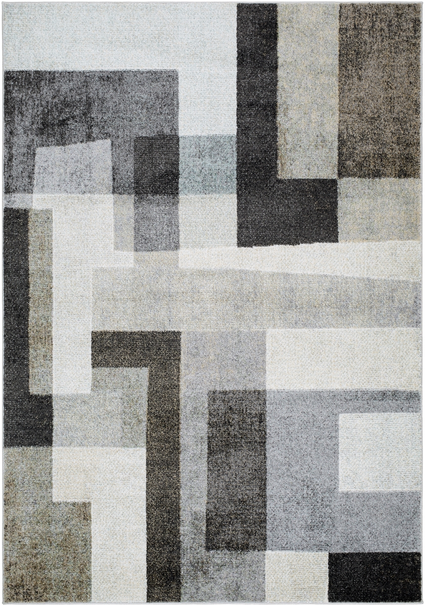 HYP2303-537 5 ft.3 in. x 7 ft. Hyde Park Machine Woven Rectangle Area Rug, Cream