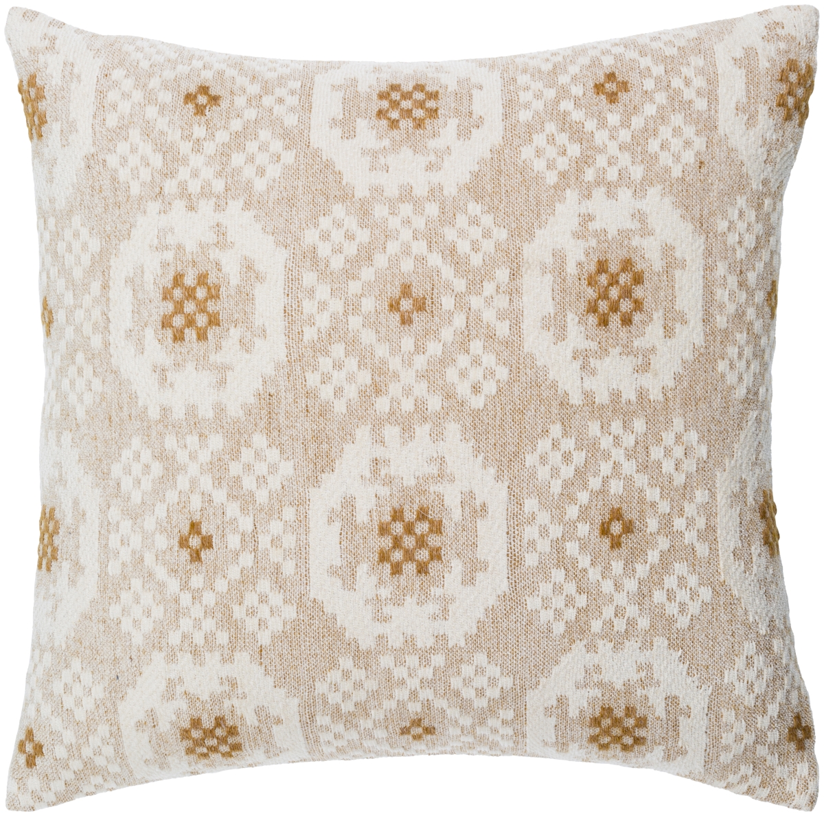 EAR004-1818P 18 x 18 in. Elara Square Accent Pillow, Tan