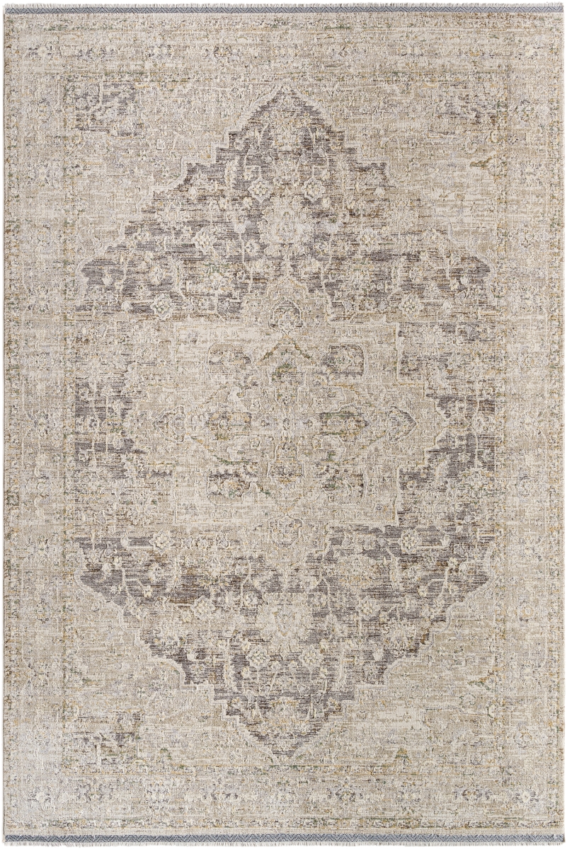 RVD2310-7RD 7 x 7 ft. Rivaldo Machine Woven Round Area Rug, Cream