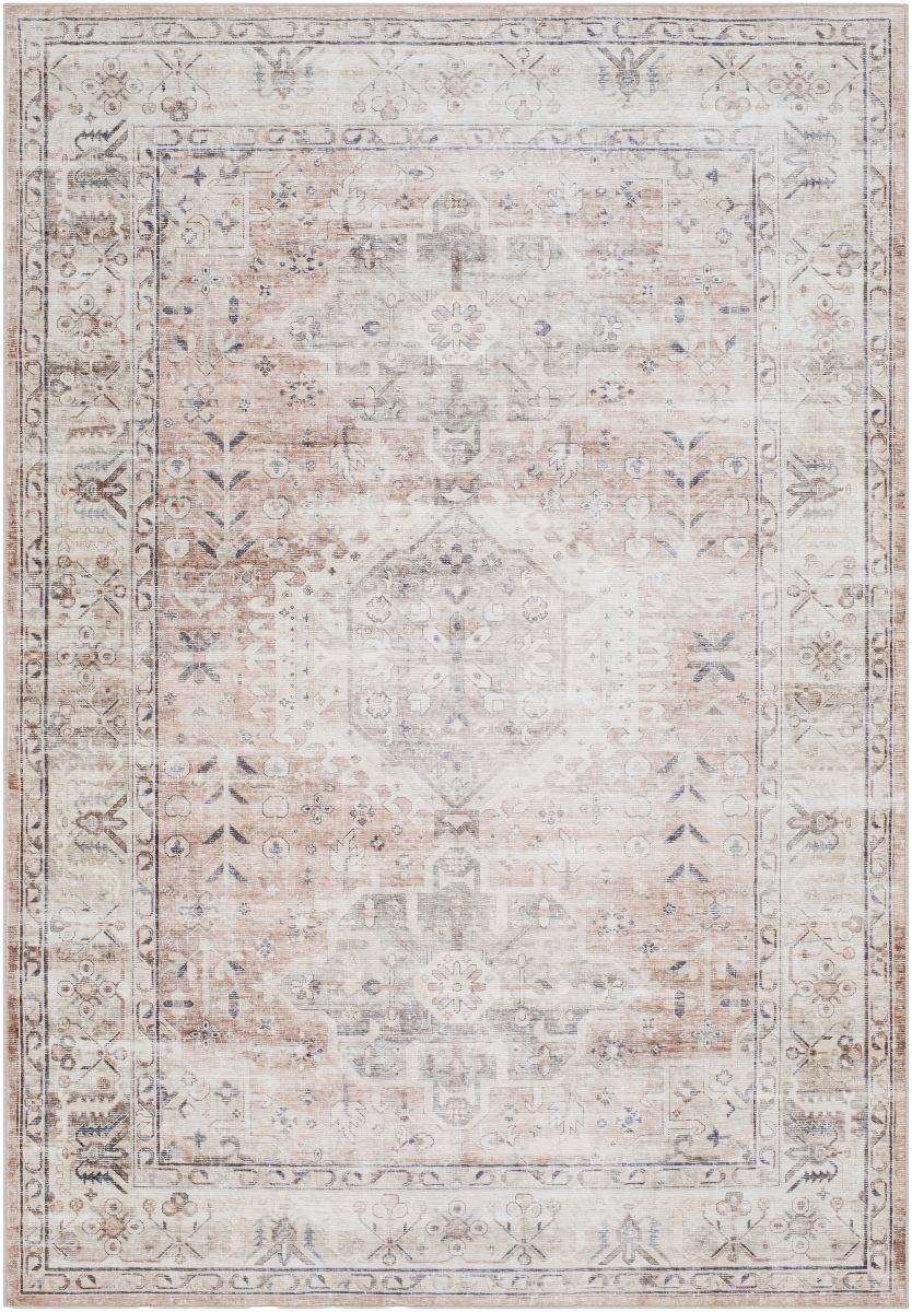 LVB2321-7696 7 ft. 6 in. x 9 ft. 5 in. Lavable LVB-2321 Machine Woven Rectangle Area Rug, Light Grey, Slate Grey Taupe & Sterling Grey