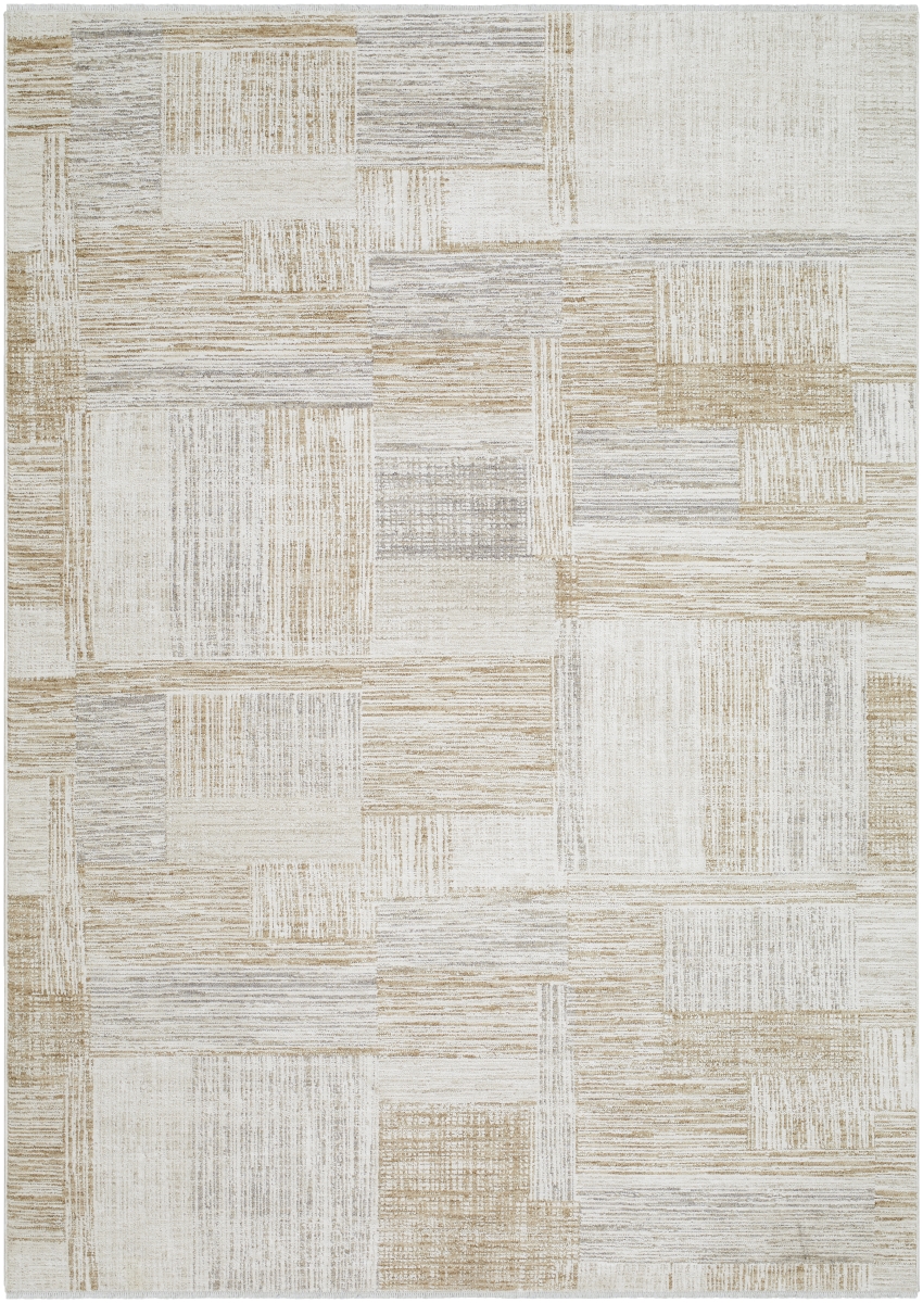 EMO2311-7RD 6 ft. 11 in. x 6 ft. 11 in. Emory EMO-2311 Machine Woven Round Rug, Light Silver & Sterling Grey