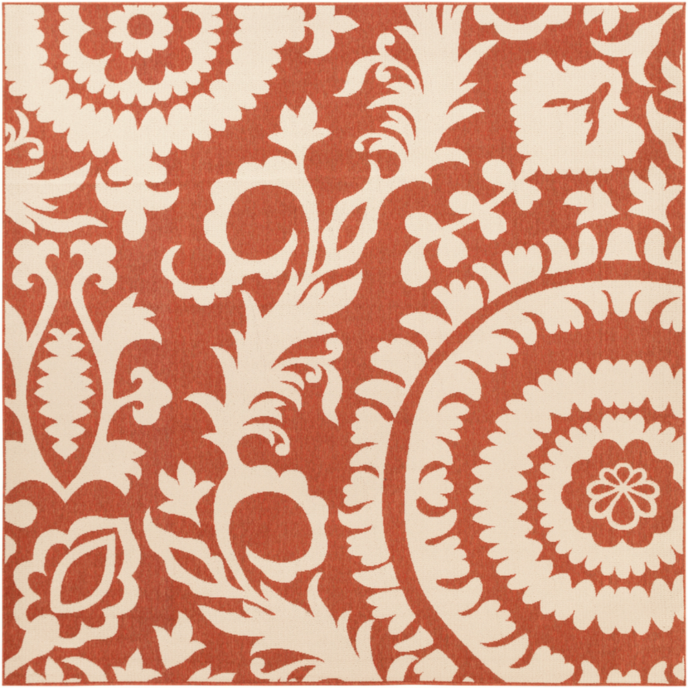 ALF9613-89SQ Alfresco Square Area Rug - Rust, Cream - 8 ft. 9 in.
