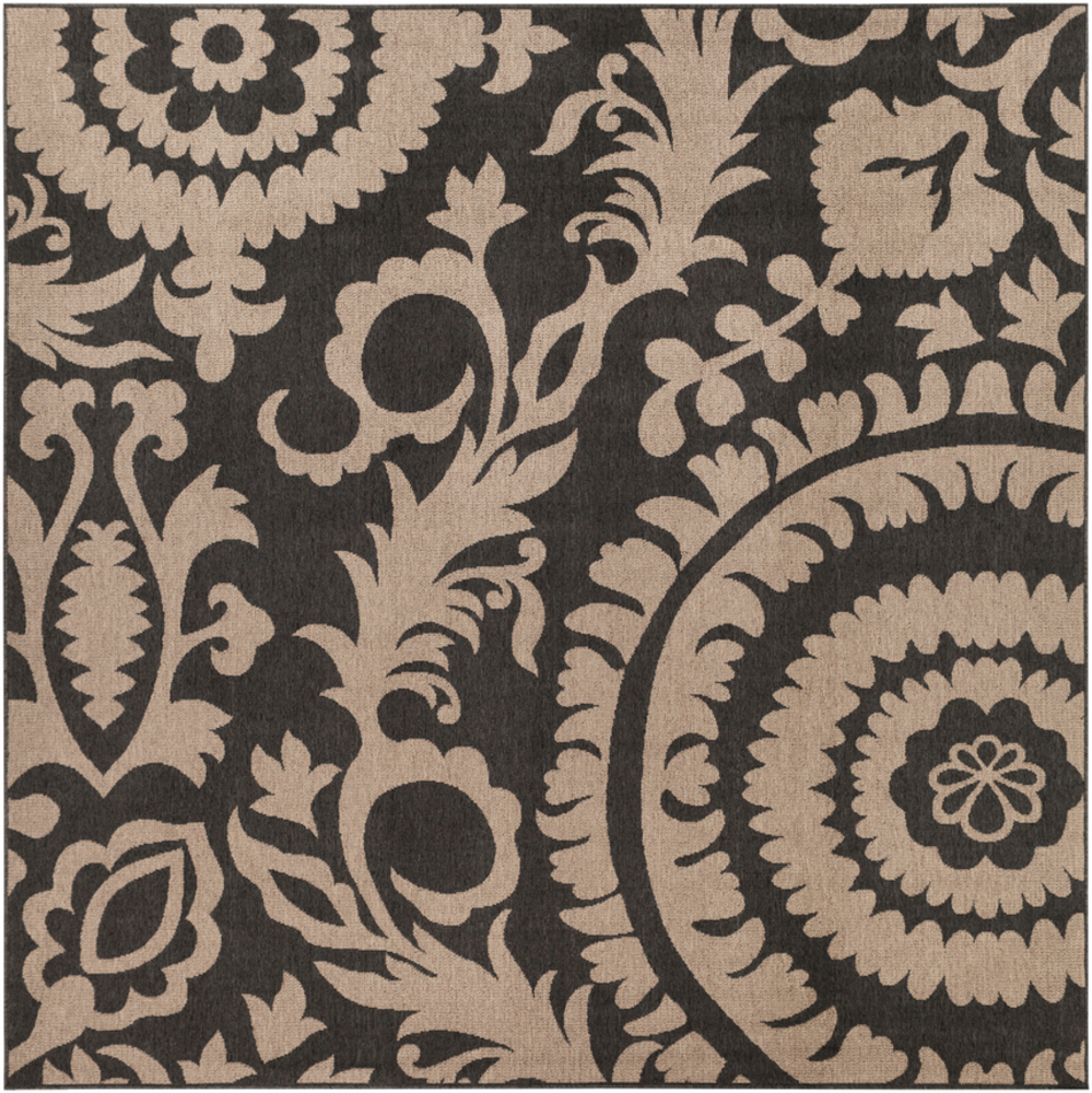 ALF9615-89SQ Alfresco Square Area Rug - Black, Camel - 8 ft. 9 in.