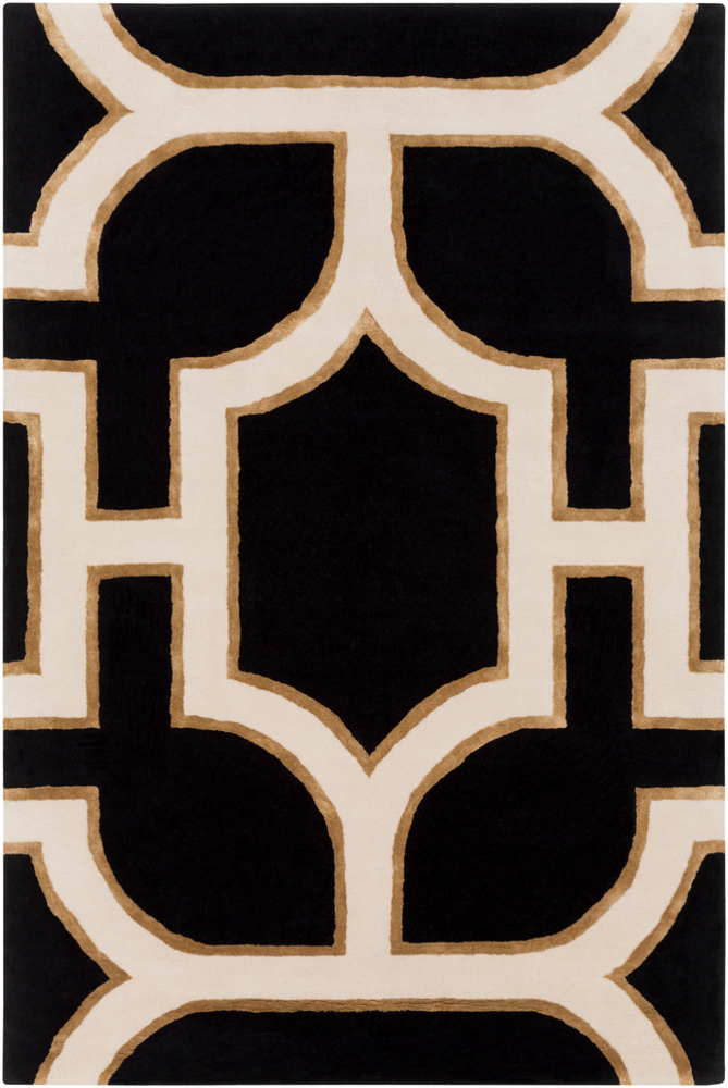 INE1000-576 Intermezzo Area Rug - Black, Cream & Tan - 5 x 7 ft. 6 in.