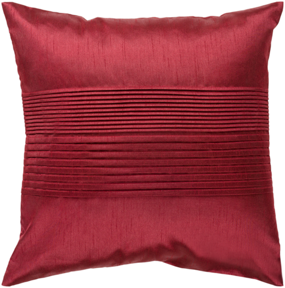 HH026-1818 Solid Pleated Pillow Cover - Garnet - 18 x 18 x 0.25 in.