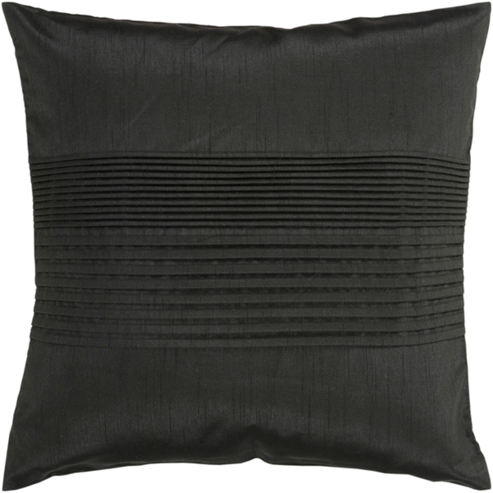 HH027-1818 Solid Pleated Pillow Cover - Black - 18 x 18 x 0.25 in.