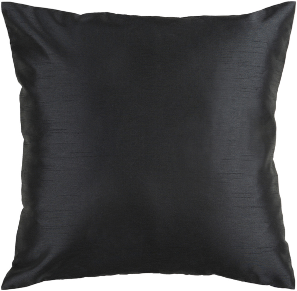 HH037-1818 Solid Luxe Pillow Cover - Black - 18 x 18 x 0.25 in.