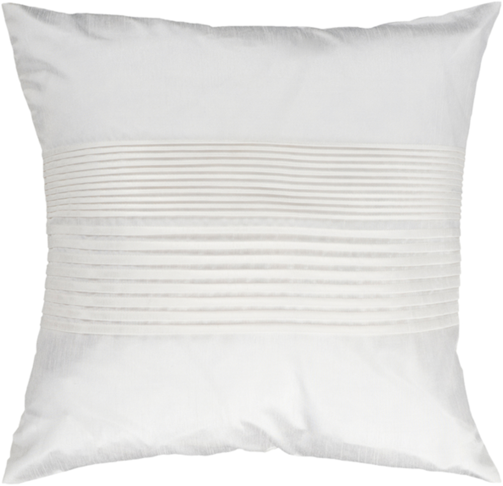 HH017-2222 Solid Pleated Pillow Cover - White - 22 x 22 x 0.25 in.