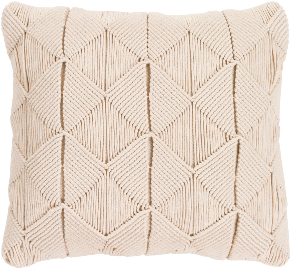 MGR003-2020 Migramah Pillow Cover - Cream - 20 x 20 x 0.25 in -  Livabliss