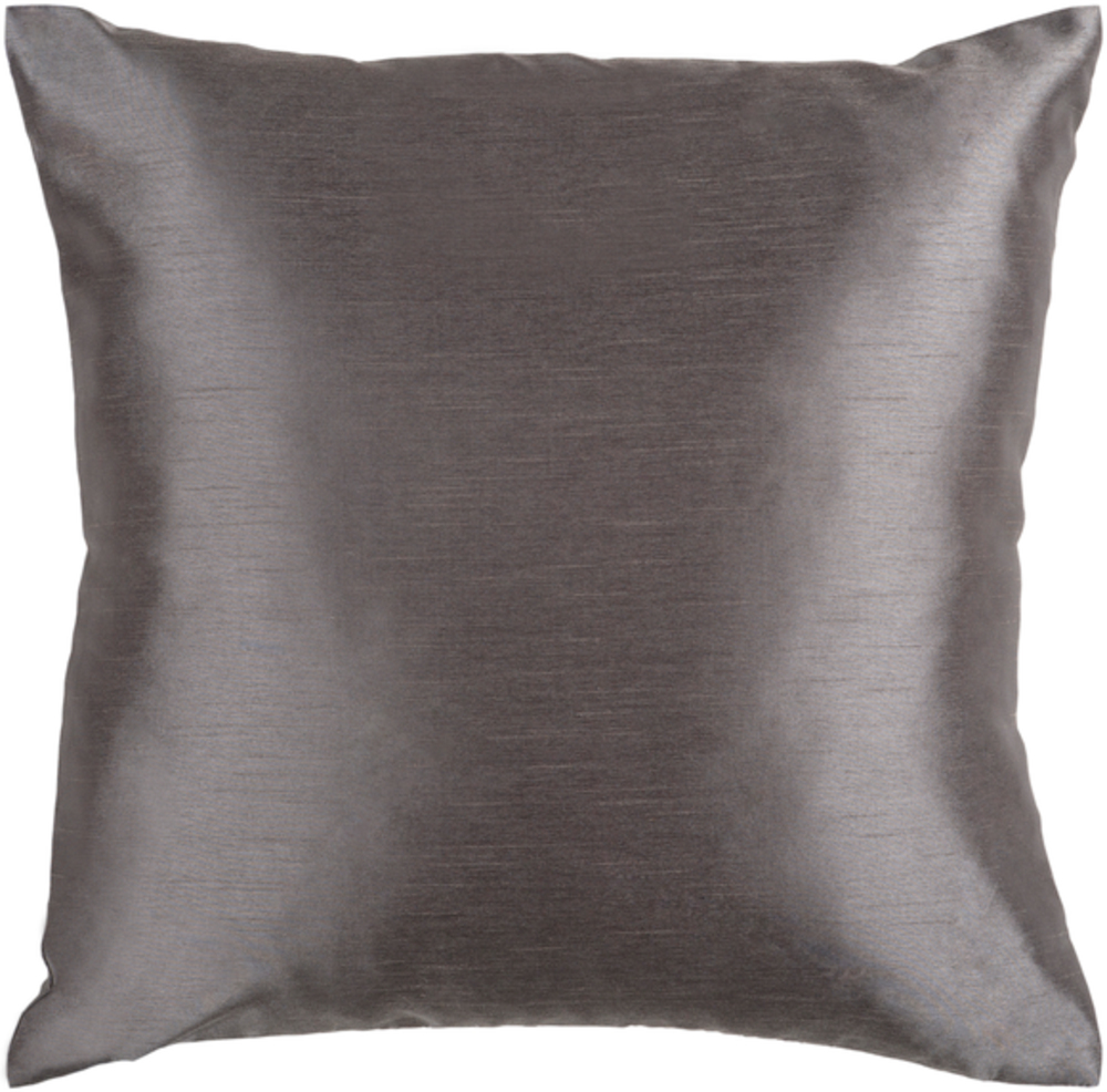 HH034-2222 Solid Luxe Pillow Cover - Charcoal - 22 x 22 x 0.25 in.