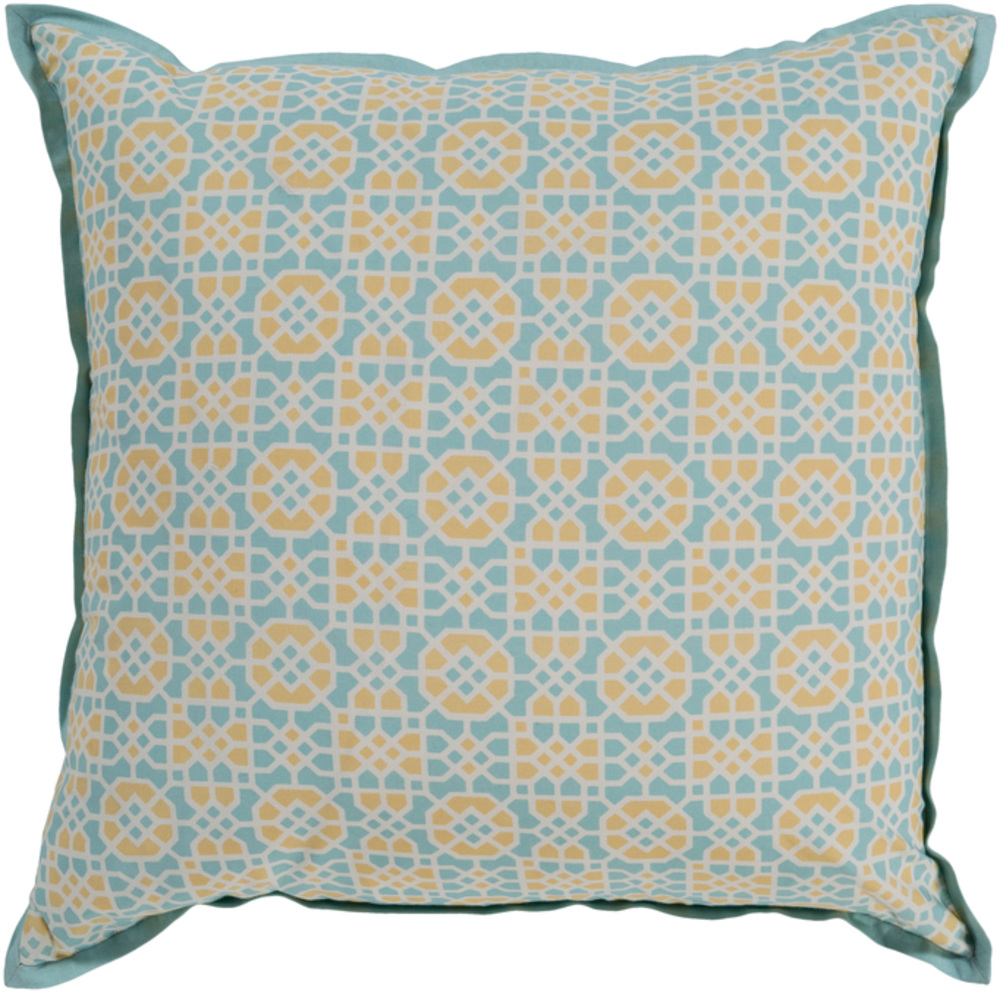 FNC005-1818D Francesco Pillow Kit - Cream, Wheat & Aqua - 18 x 18 x 4 in.
