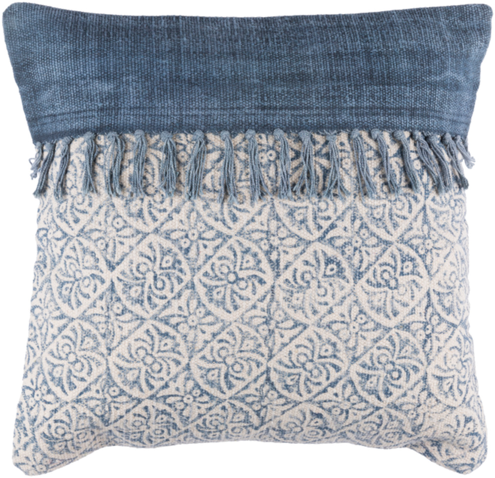 LL005-2020P Lola Throw Pillow - Cream, Navy & Pale Blue - 20 x 20 x 4 in.