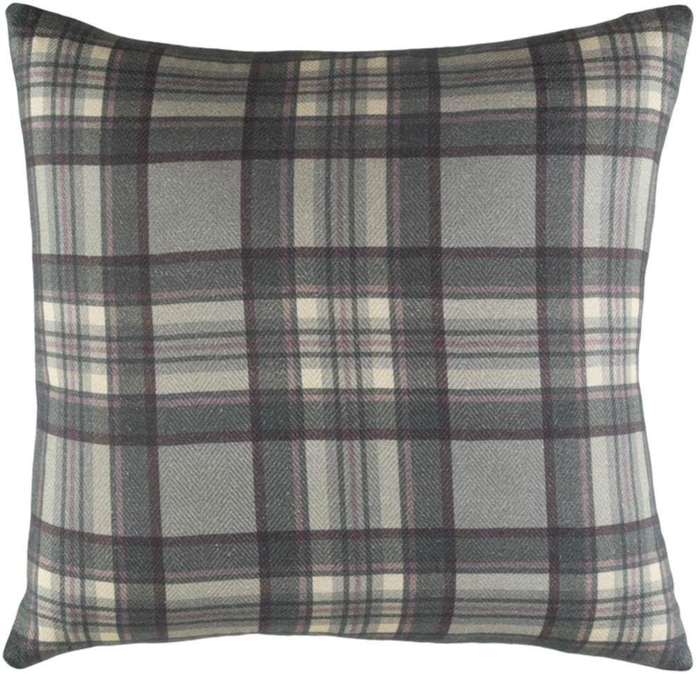 Surya Brigadoon Green 18-Inch Pillow with Poly Fill