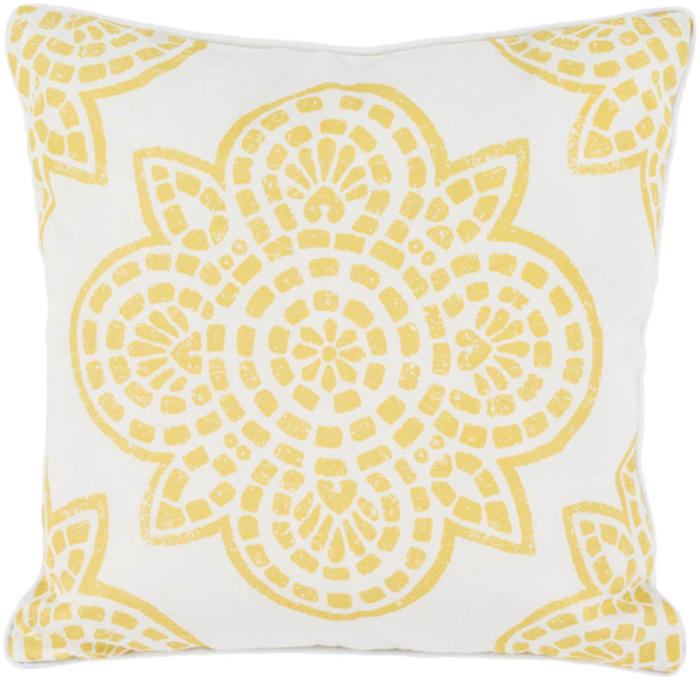 HM003-2020 Hemma Throw Pillow - Bright Yellow & White - 20 x 20 x 4 in.