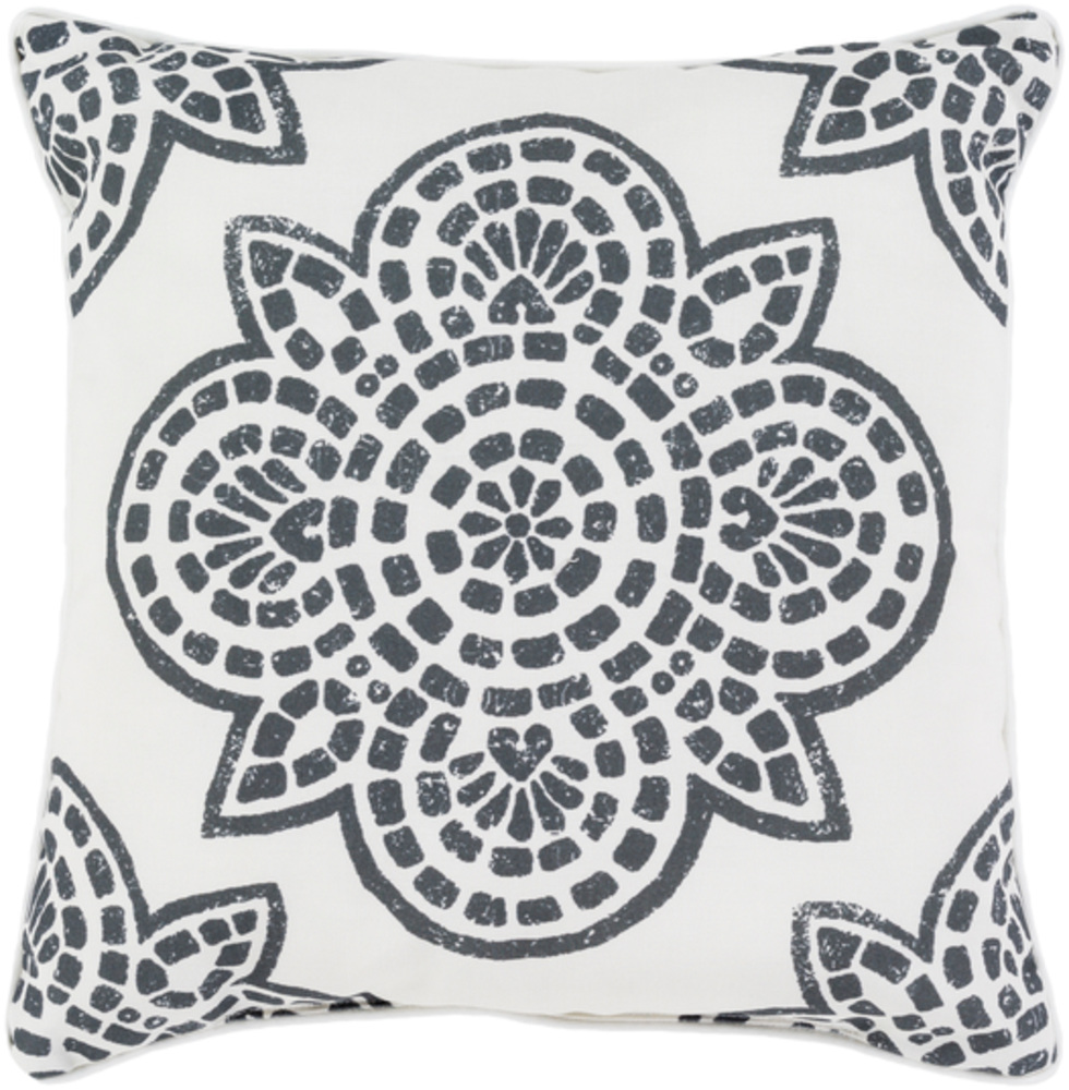 HM007-2020 Hemma Throw Pillow - Black & White - 20 x 20 x 4 in.