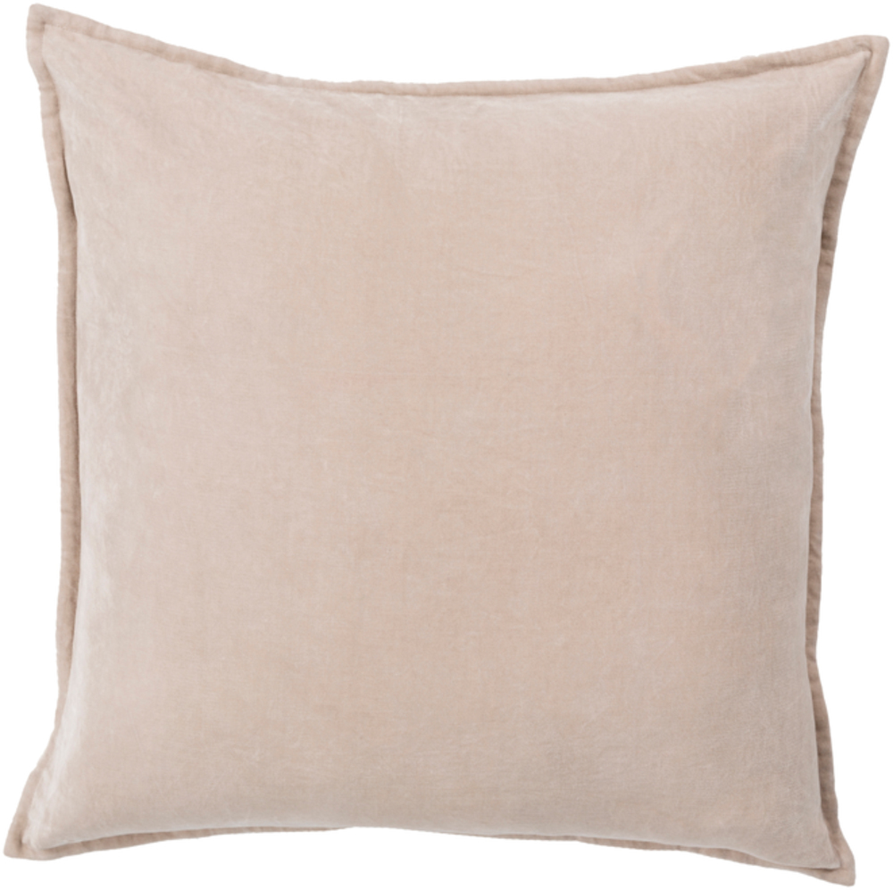 CV005-2020 Cotton Velvet Pillow Cover - Taupe - 20 x 20 x 0.25 in -  Livabliss