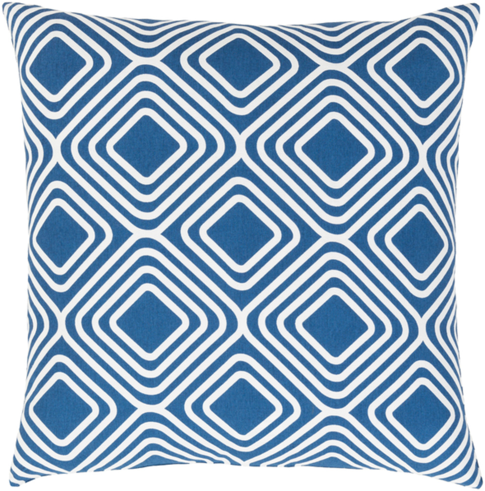 MRA009-2222D Miranda Throw Pillow - Dark Blue & White - 22 x 22 x 5 in.
