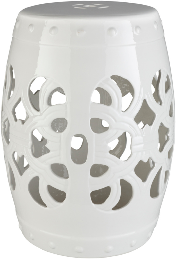 Livabliss by Surya Outdoor Brinnon White Ceramic Round End Table