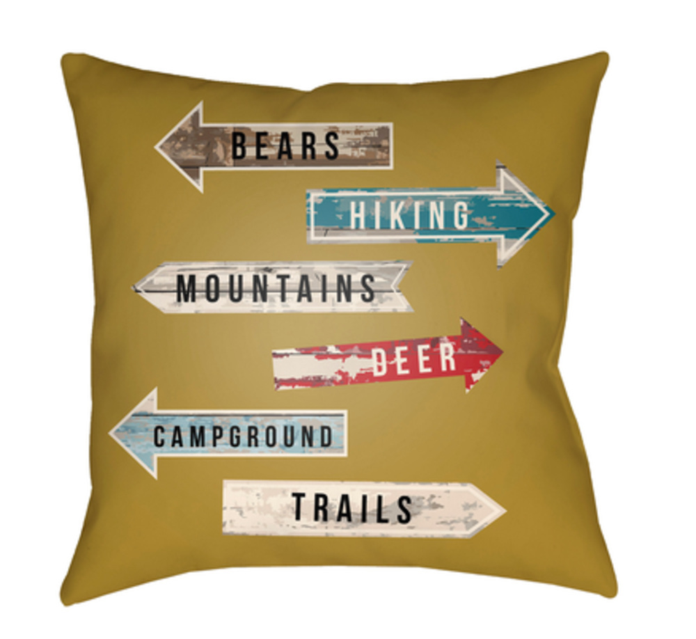 LGCB2068-1616  Lodge Cabin Compass Poly Filled Pillow - 16 x 16 in.