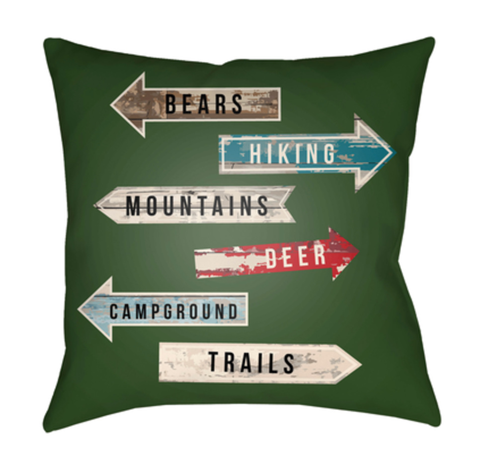 LGCB2072-2020  Lodge Cabin Compass Poly Filled Pillow - 20 x 20 in.