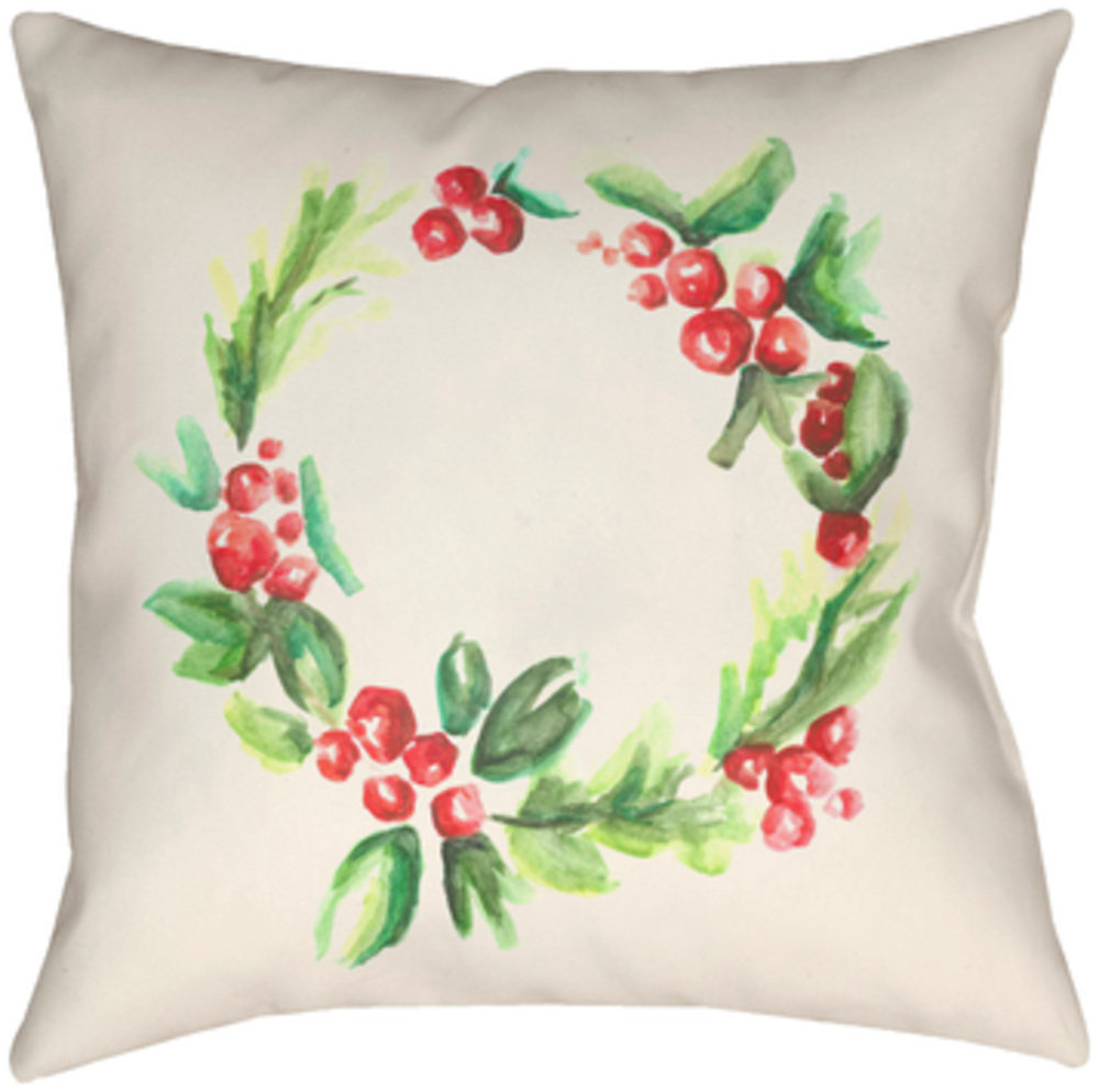 LGCB2079-2020  Lodge Cabin Wreath Poly Filled Pillow - 20 x 20 in.