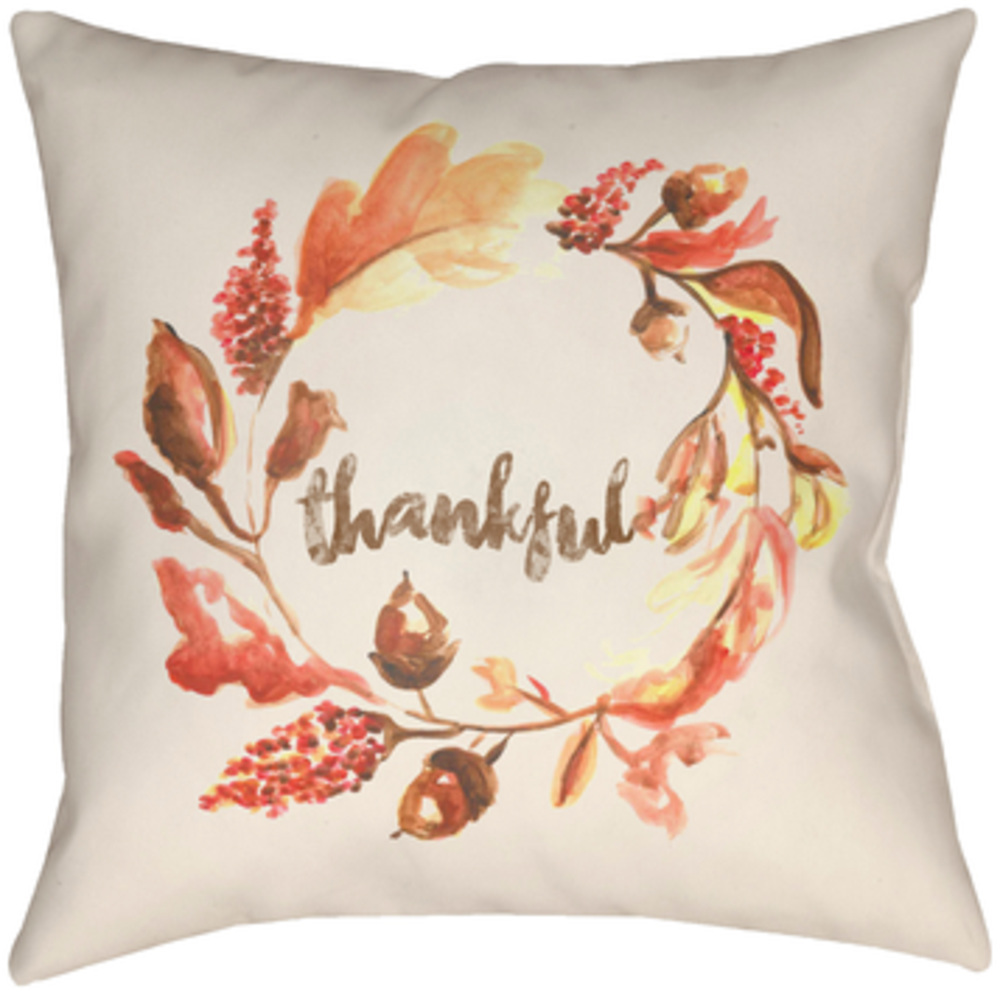 LGCB2083-2020  Lodge Cabin Thankful Poly Filled Pillow - 20 x 20 in.