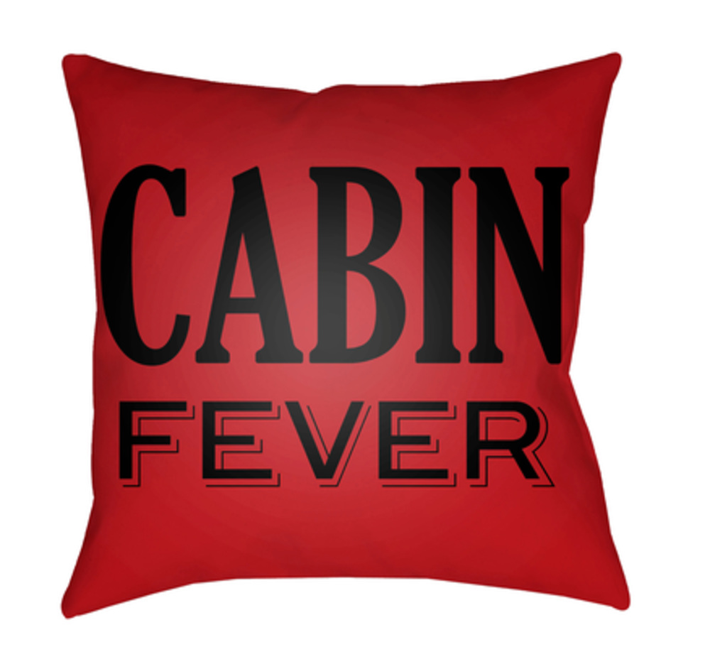 LGCB2032-2626  Lodge Cabin Cabin Fever Poly Filled Pillow - Bright Red & Black - 26 x 26 in.