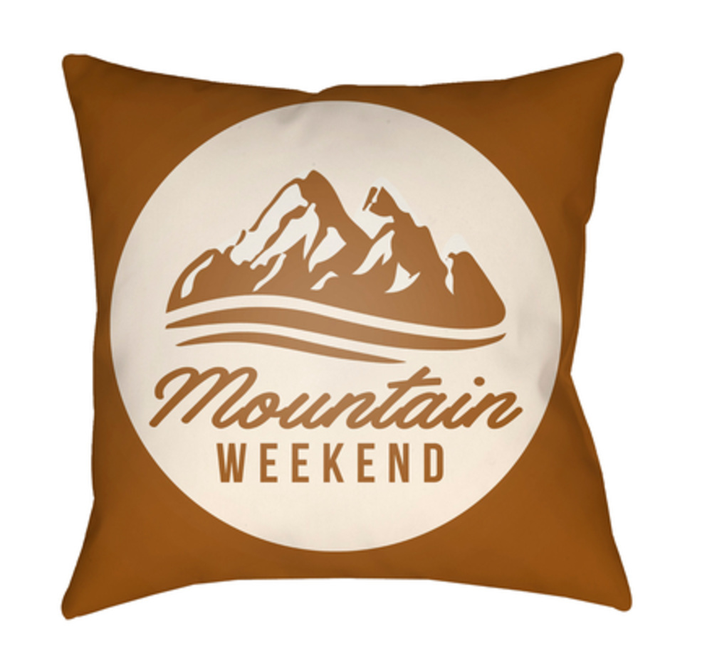 Lodge Cabin Alp Poly Filled Pillow - Tan & Beige - 18 x 18 in.