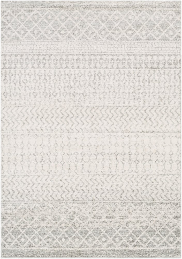 ELZ2308-710103 Elaziz 7 ft. 10 in. x 10 ft. 3 in. Rectangle Machine Made Bohemian & Global Area Rug, Beige & Light Gray -  Livabliss