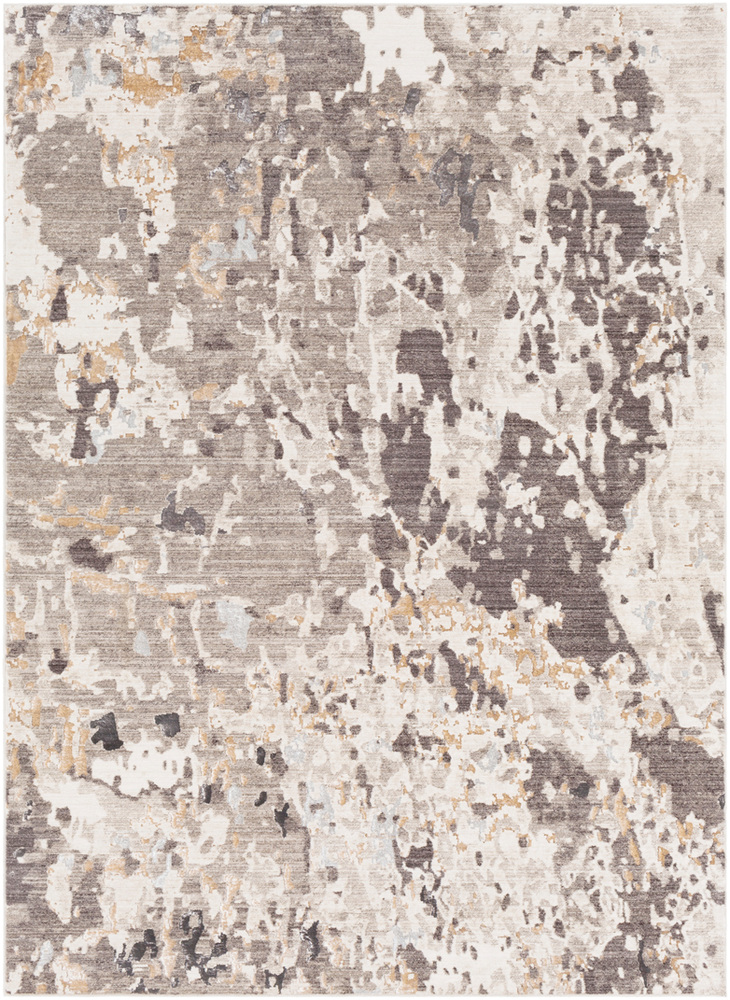 CRC1011-5376 Crescendo 5 ft. 3 in. x 7 ft. 6 in. Rectangle Machine Made Updated Traditional Area Rug, Taupe, Beige & Ivory