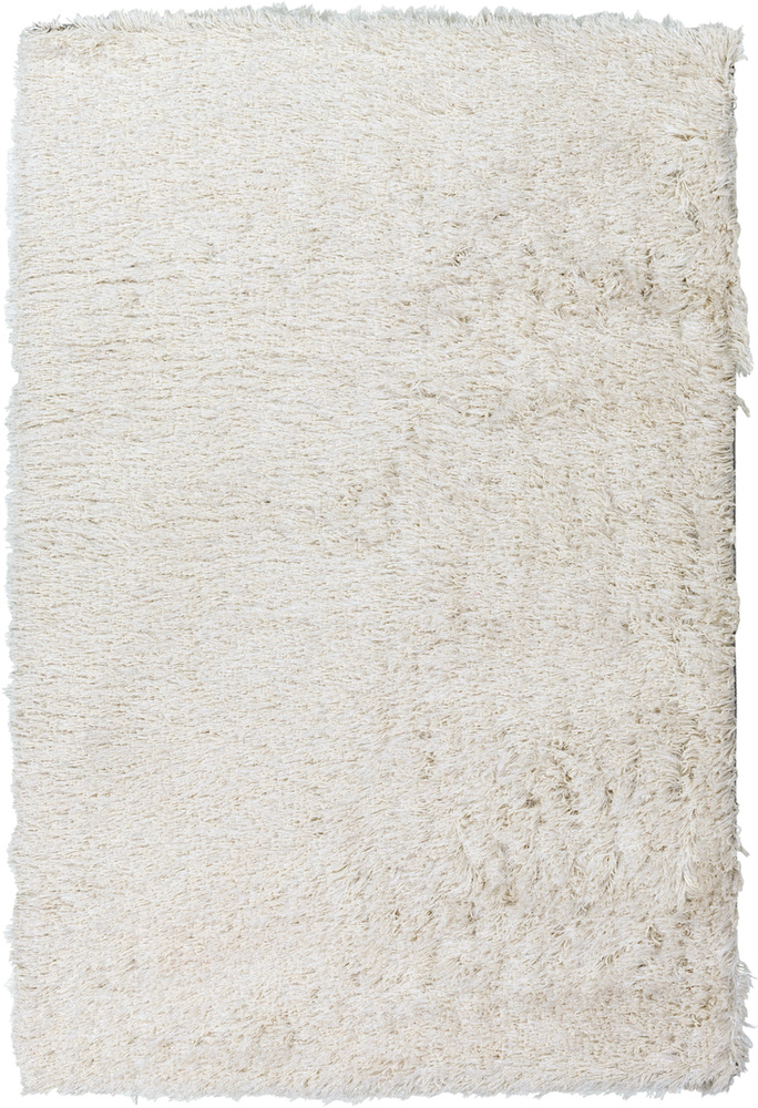 GLA1001-23 Glamour 2 x 3 ft. Machine Made Shag Rectangle Area Rug, White & Metallic - Silver