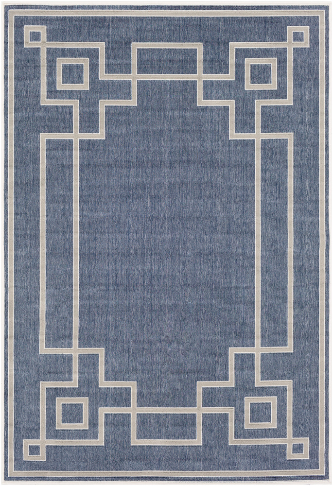 ALF9654-2379 2 ft. 3 in. x 7 ft. 9 in. Alfresco Runner Machine Made Indoor & Outdoor Runner Rug, Charcoal, Taupe & White -  Livabliss