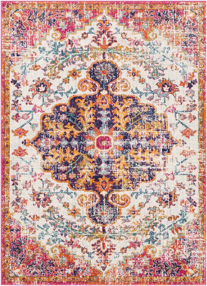HAP1066-5373 5 ft. 3 in. x 7 ft. 3 in. Harput Rectangle Machine Made Updated Traditional Area Rug, Multi Color