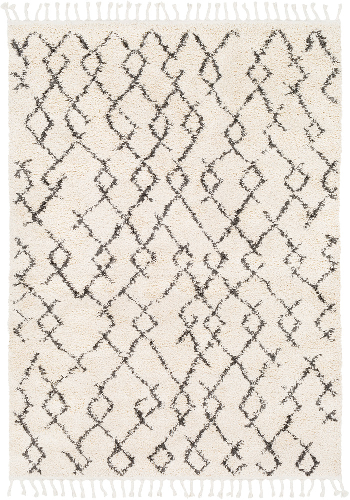 BBE2301-9212 Berber shag Global 9 ft. 2 in. x 12 ft. Rectangle Area Rug, Charcoal & Beige