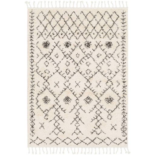 BBE2302-5373 Berber shag Global 5 ft. 3 in. x 7 ft. 3 in. Rectangle Area Rug, Charcoal & Beige -  Livabliss