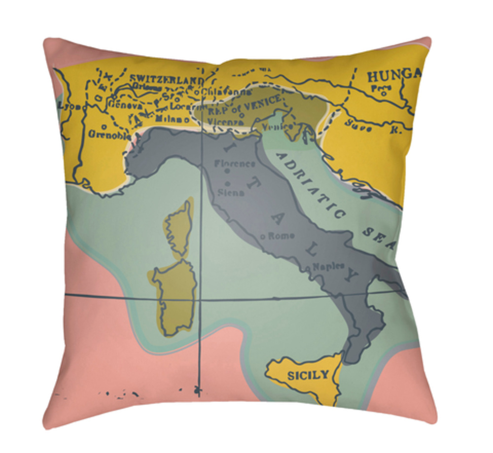 JT008-1818 Jetset 18 x 18 x 4 in. Throw Pillow, Yellow - Medium